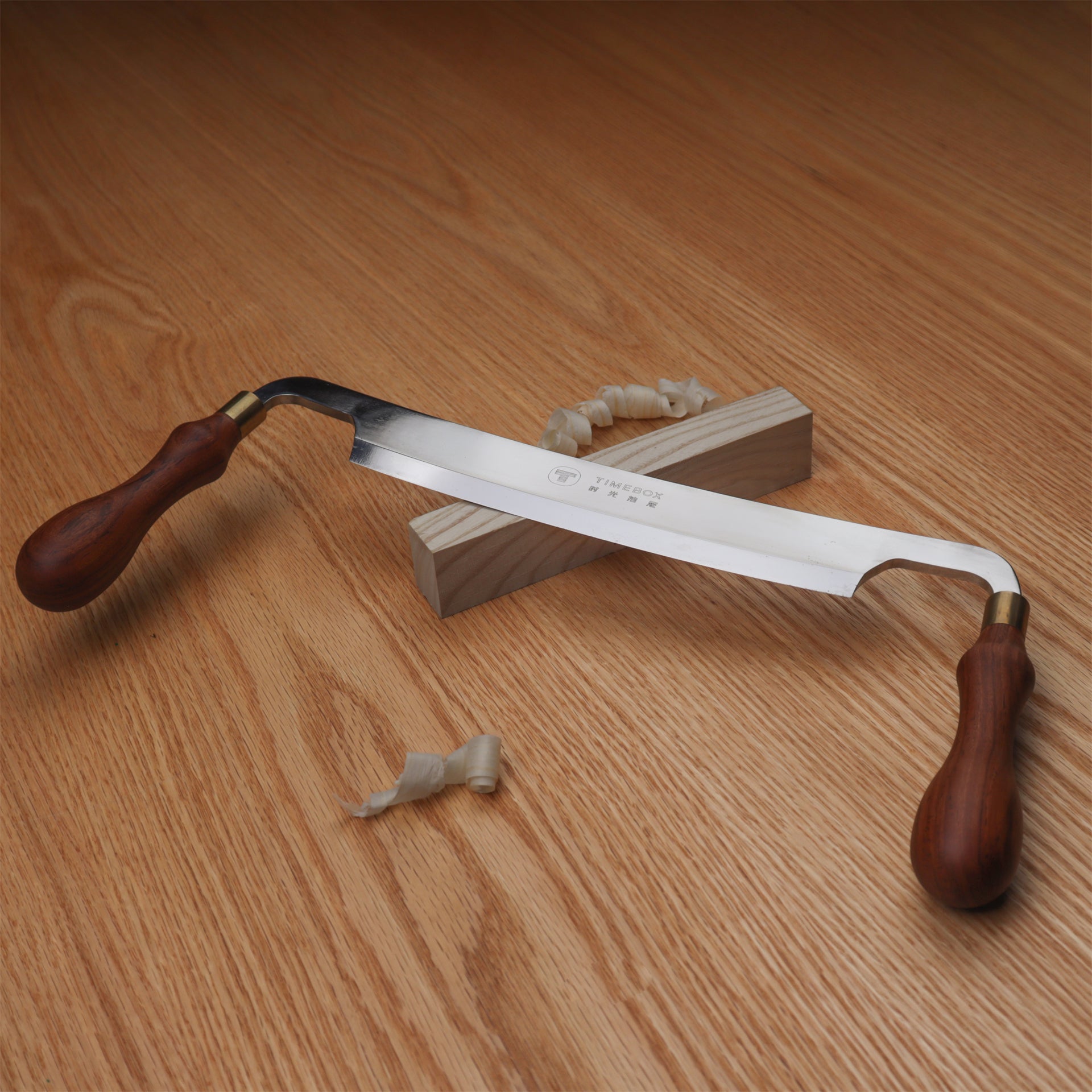 European Style Woodworking Drawknife - Straight Blade Manual Draw Shave with Dual Handles, Wood Scraper & Planer Tool