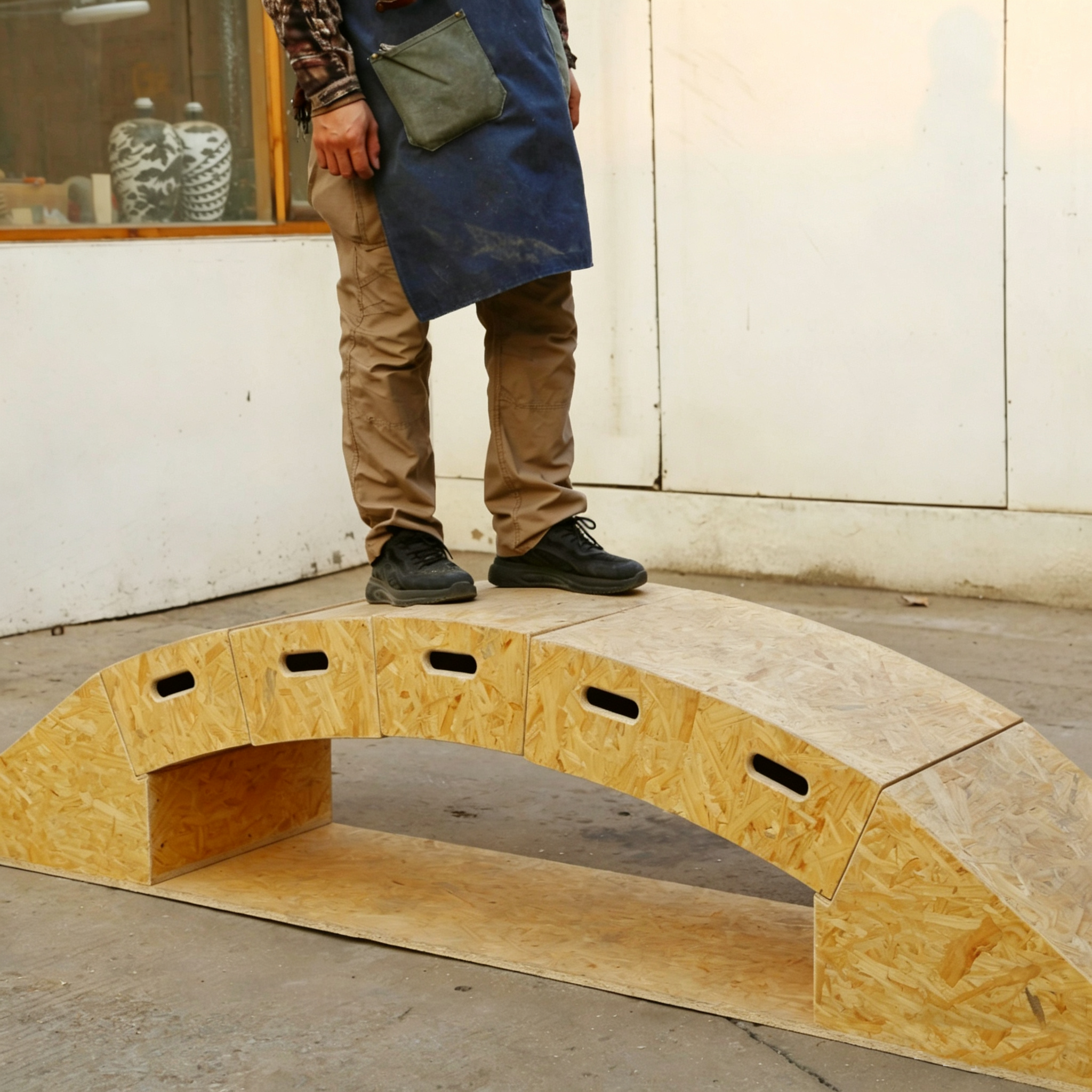 Wooden Stone Arch Bridge Structural Principle Demonstration Model - OSB Board Teaching Model for Education