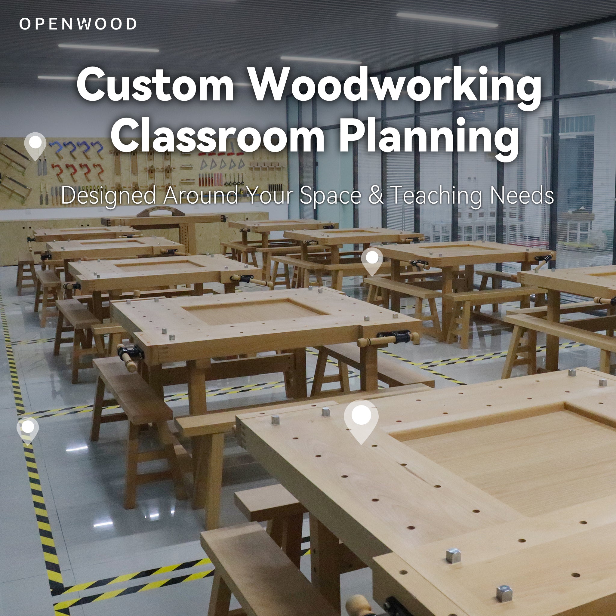 Custom layout solutions for woodworking workshops and woodworking classrooms｜Complete floor plan and equipment list