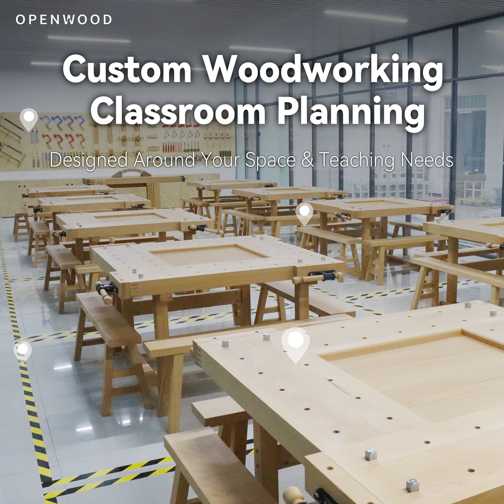 Custom layout solutions for woodworking workshops and woodworking classrooms｜Complete floor plan and equipment list