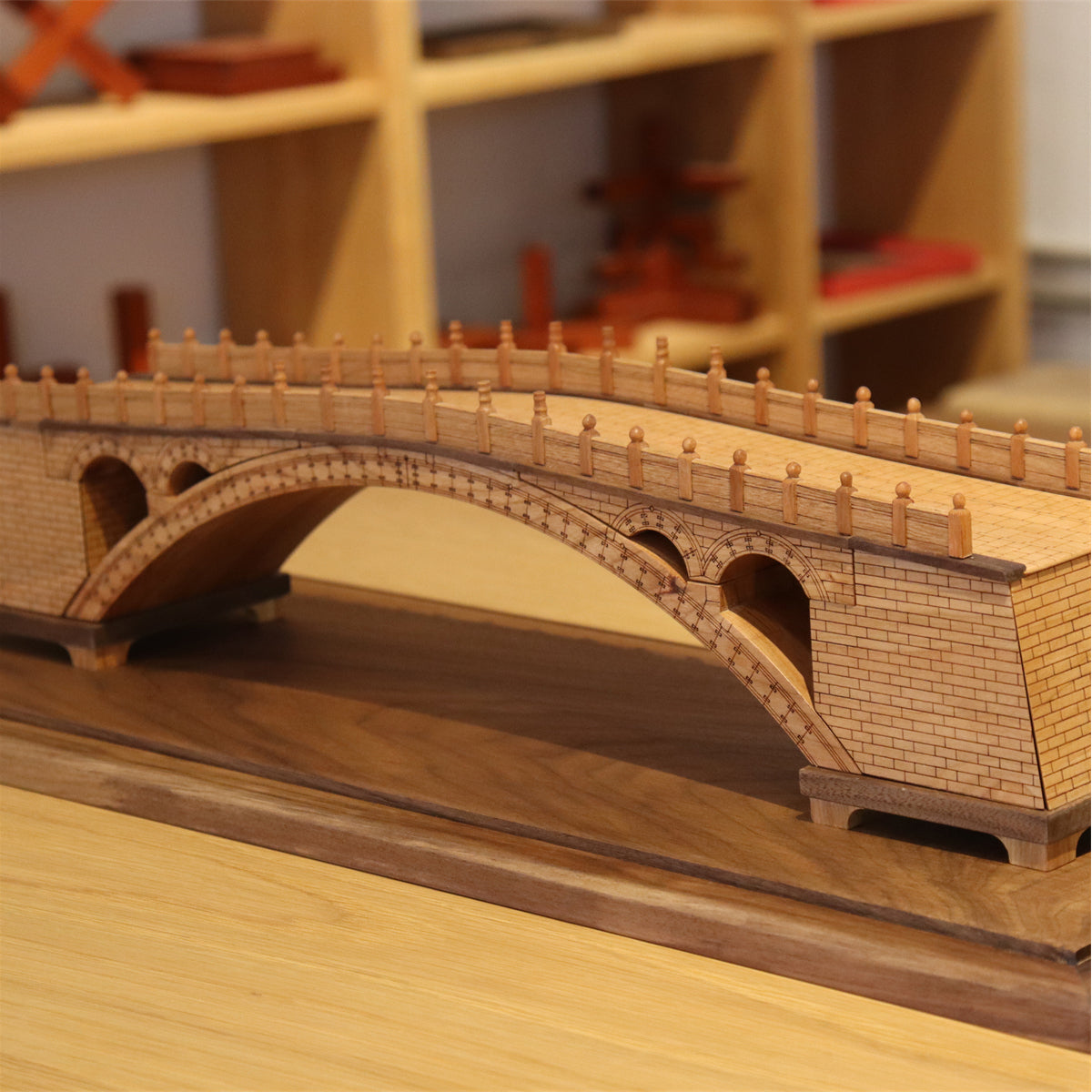 Authentic Chinese Mortise and Tenon Craftsmanship: Zhaozhou Bridge Wooden Building Model - Creative Art Display Piece