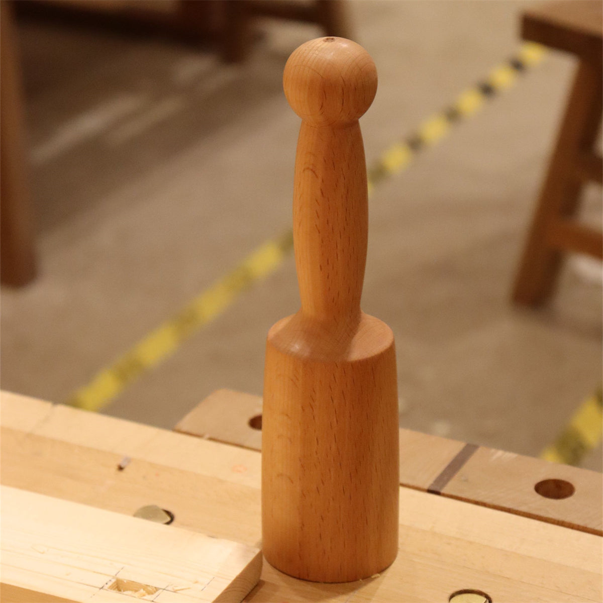 European Red Beech Solid Wood Carving Mallet - Hardwood Hammer for Handmade DIY Woodworking