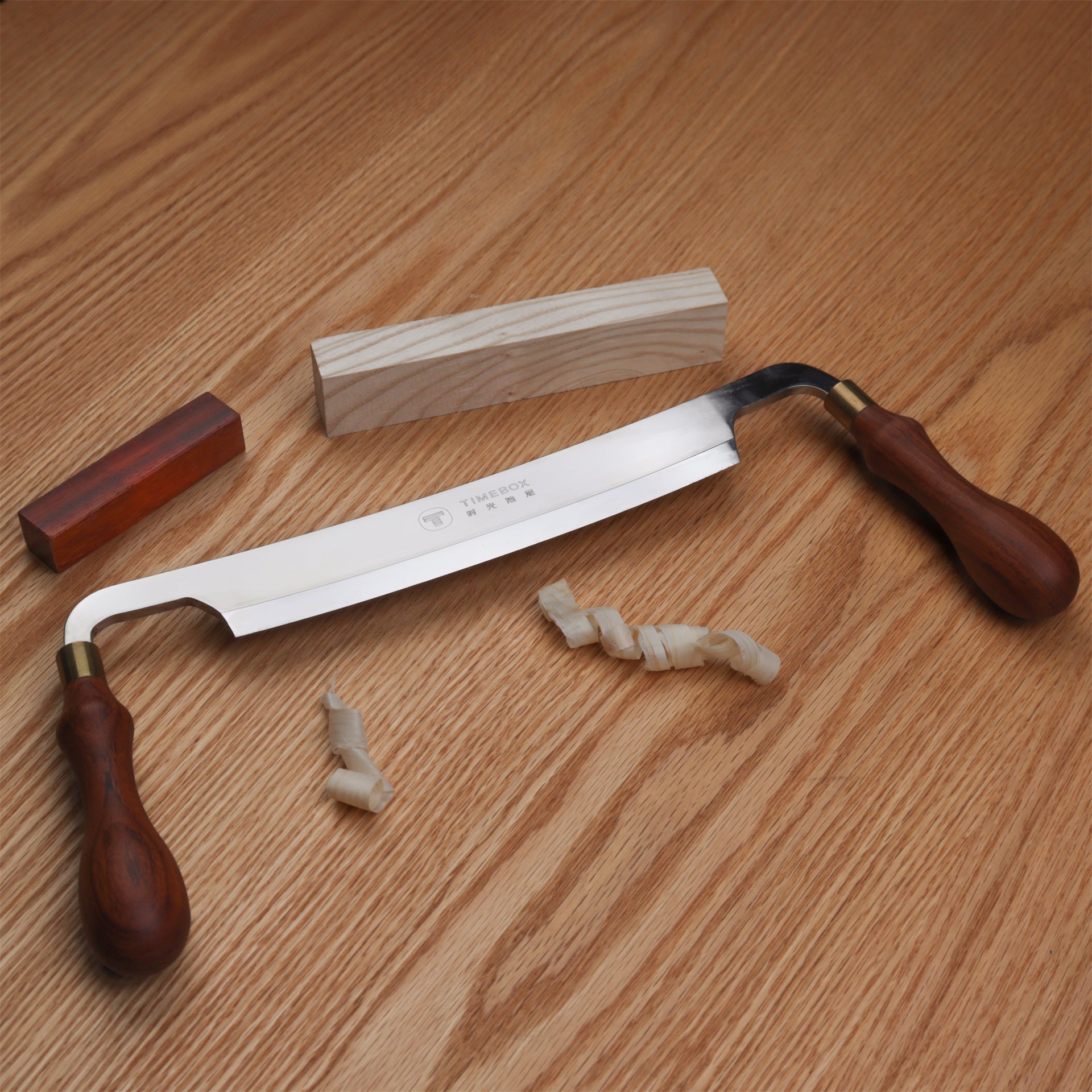 European Style Woodworking Drawknife - Straight Blade Manual Draw Shave with Dual Handles, Wood Scraper & Planer Tool