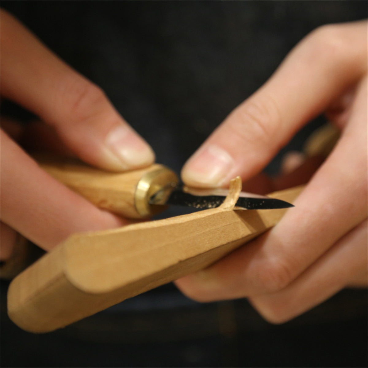Wood Carving Gouge Spoon Knife, Yokote Blade, High Carbon Steel Whittling Knife with European Red Beech Wood Handle