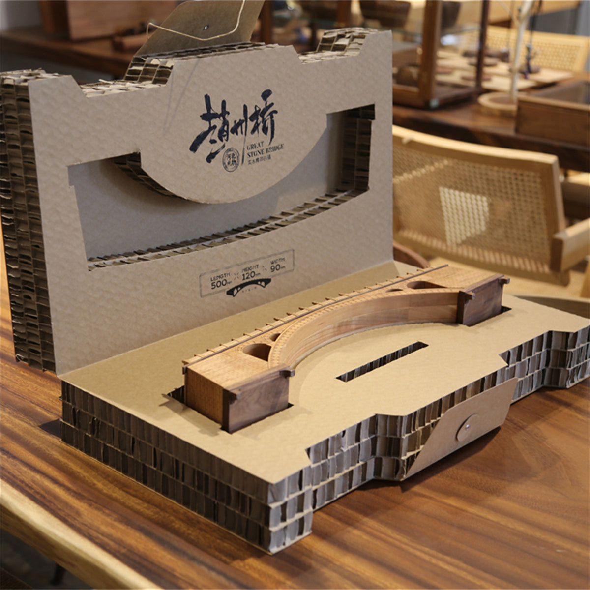 Authentic Chinese Mortise and Tenon Craftsmanship: Zhaozhou Bridge Wooden Building Model - Creative Art Display Piece