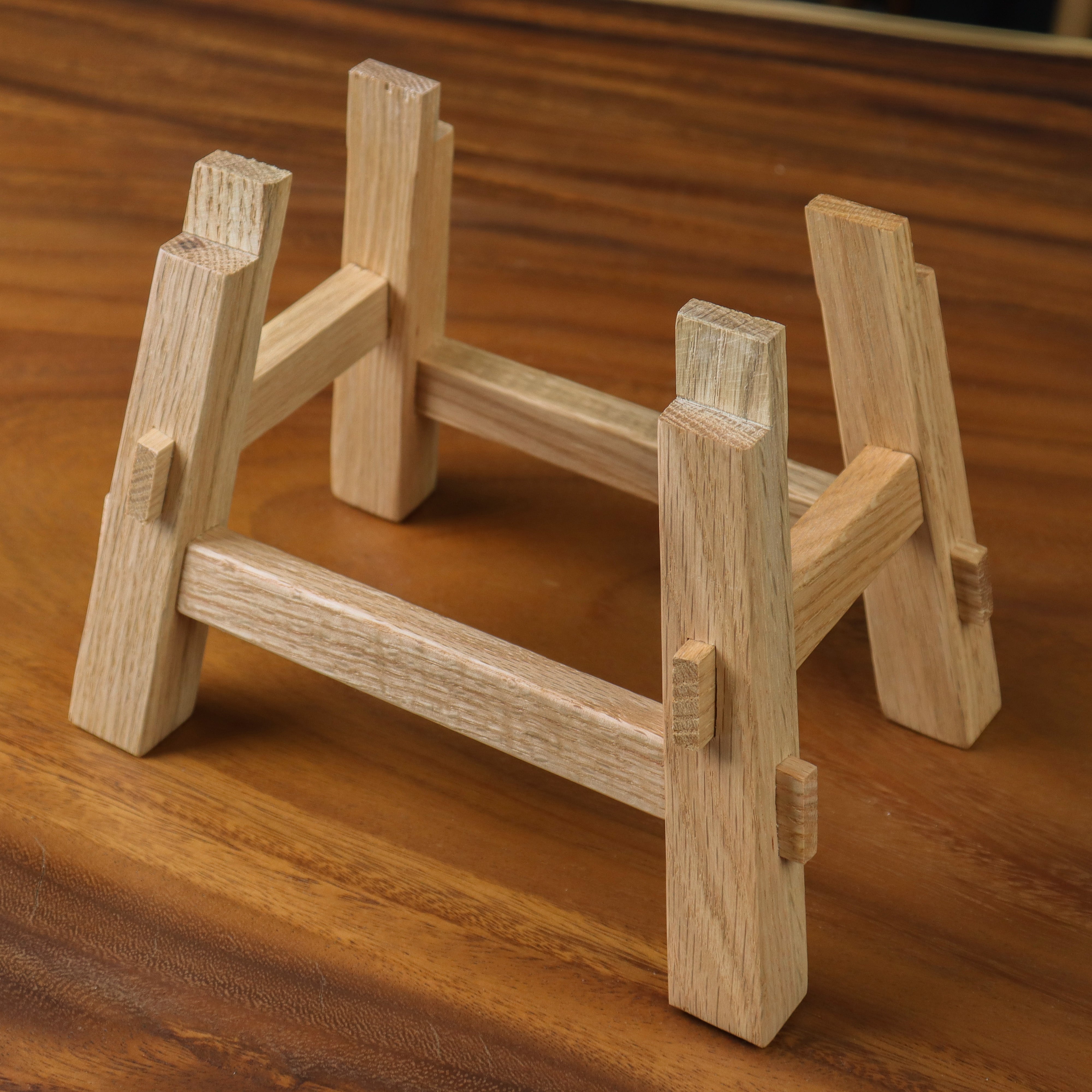 Traditional Woodworking Apprentice Stool - Reusable DIY Assembly Kit, Solid Red Oak or Ash Wood Stool