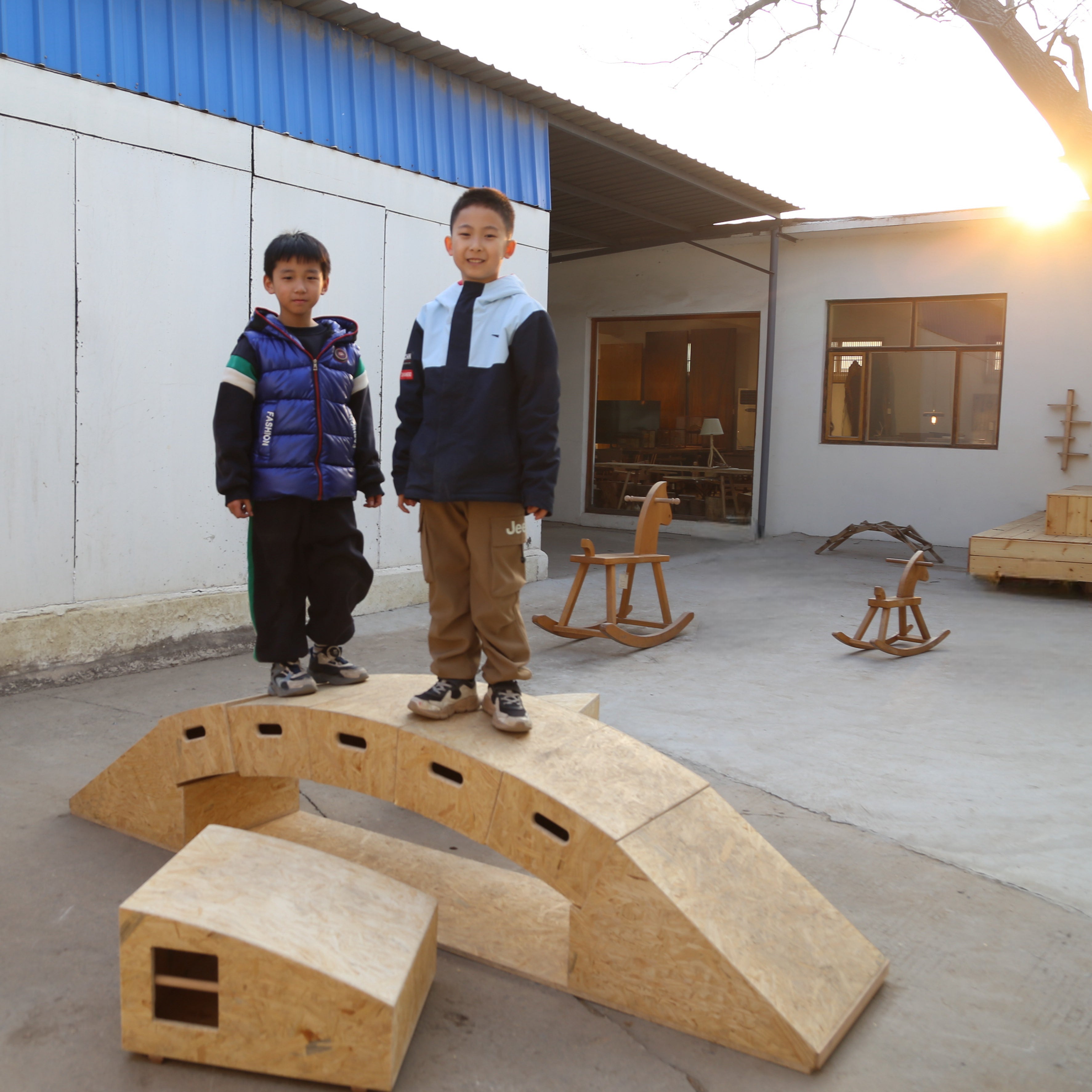 Wooden Stone Arch Bridge Structural Principle Demonstration Model - OSB Board Teaching Model for Education