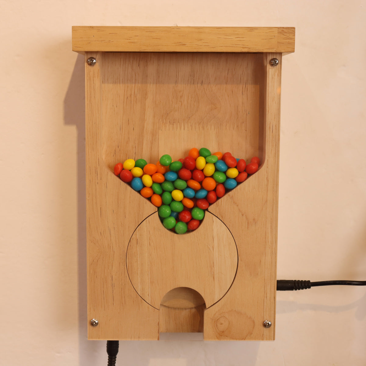 Wall Mounted Oak Wood Bottle Opener - Creative Candy Machine Design Bottle Opener for Kitchen, Bar & Restaurant